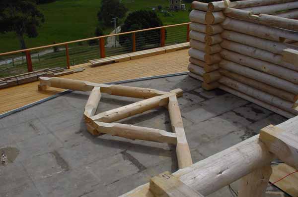 Lowering the Log Truss into the Truss Beam